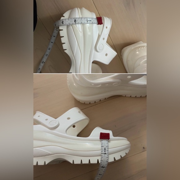 CROCS Unisex Classic Mega Crush Platform WHITE Platform Sandals Size: M4/W6 - Picture 6 of 16